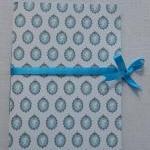 A5 Handstitched Notebook Regency Brighton Style with Cameos in Duck Egg Blue and Turquoise Ribbon