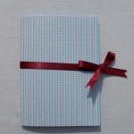 A6 Handstitched Notebook With Turquoise Stripes..